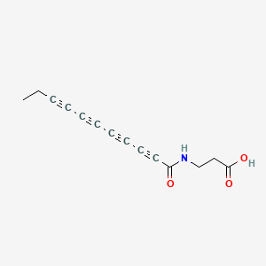 molecular formula C14H11NO3 B12697937 beta-Alanine, N-(1-oxo-2,4,6,8-undecatetraynyl)- CAS No. 361387-58-8