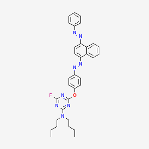 molecular formula C33H33FN8O B12697950 N,N-Dibutyl-4-fluoro-6-[4-[[4-(phenylazo)-1-naphthyl]azo]phenoxy]-1,3,5-triazin-2-amine CAS No. 85401-48-5