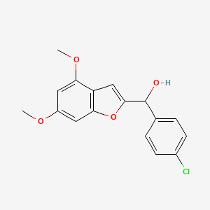 molecular formula C17H15ClO4 B12697961 alpha-(4-Chlorophenyl)-4,6-dimethoxy-2-benzofuranmethanol CAS No. 82158-28-9
