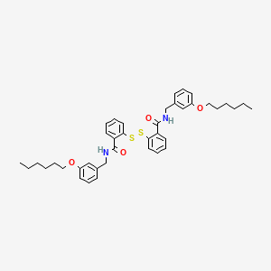 molecular formula C40H48N2O4S2 B12698005 Benzamide, 2,2'-dithiobis(N-((3-(hexyloxy)phenyl)methyl)- CAS No. 37806-22-7