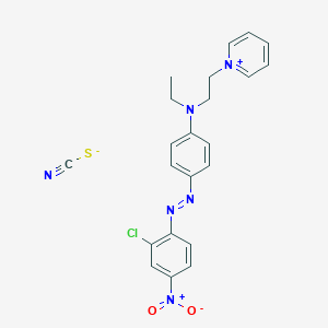 molecular formula C21H21ClN5O2.CNS<br>C22H21ClN6O2S B12698059 1-[2-[[4-[(2-Chloro-4-nitrophenyl)azo]phenyl]ethylamino]ethyl]pyridinium thiocyanate CAS No. 84000-76-0