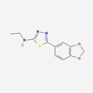 molecular formula C11H11N3O2S B12698060 1,3,4-Thiadiazol-2-amine, 5-(1,3-benzodioxol-5-yl)-N-ethyl- CAS No. 83796-29-6