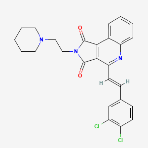 molecular formula C26H23Cl2N3O2 B12698066 4-(2-(3,4-Dichlorophenyl)vinyl)-2-(2-(1-piperidinyl)ethyl)-1H-pyrrolo(3,4-c)quinoline-1,3(2H)-dione CAS No. 27388-40-5