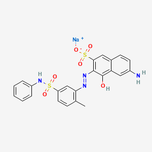 molecular formula C23H19N4NaO6S2 B12698086 Sodium 6-amino-3-((5-anilinosulphonyl-2-methylphenyl)azo)-4-hydroxynaphthalene-2-sulphonate CAS No. 85409-53-6