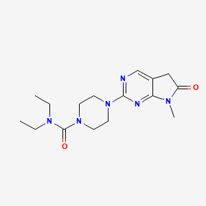 molecular formula C16H24N6O2 B12698093 1-Piperazinecarboxamide, N,N-diethyl-4-(6,7-dihydro-7-methyl-6-oxo-5H-pyrrolo(2,3-d)pyrimidin-2-yl)- CAS No. 122113-07-9