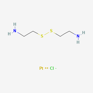 molecular formula C4H12ClN2PtS2+ B12698121 Platinum(1+), chloro(2,2'-dithiobis(ethanamine)-N,N',S)-, (SP-4-2)- CAS No. 71853-03-7