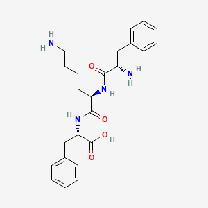 molecular formula C24H32N4O4 B12698170 Phenylalanyl-lysyl-phenylalanine CAS No. 63472-64-0