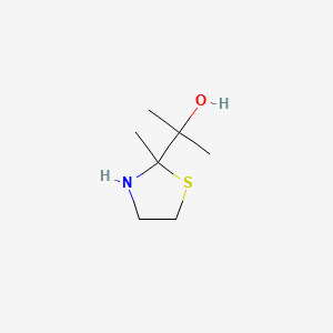 molecular formula C7H15NOS B12698176 alpha,alpha,2-Trimethylthiazolidine-2-methanol CAS No. 116112-95-9
