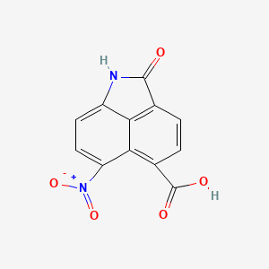 molecular formula C12H6N2O5 B12698180 6-(Hydroxy(oxido)amino)-2-oxo-1,2-dihydrobenzo(cd)indole-5-carboxylic acid CAS No. 66959-28-2