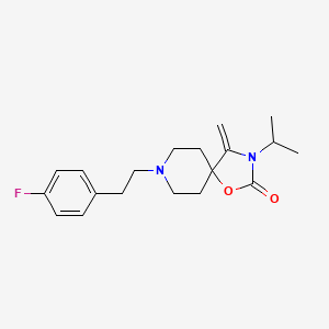molecular formula C19H25FN2O2 B12698185 1-Oxa-3,8-diazaspiro(4.5)decan-2-one, 8-(2-(4-fluorophenyl)ethyl)-4-methylene-3-(1-methylethyl)- CAS No. 134069-74-2