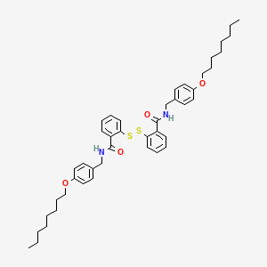 molecular formula C44H56N2O4S2 B12698200 Benzamide, 2,2'-dithiobis(N-((4-(octyloxy)phenyl)methyl)- CAS No. 37806-28-3