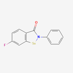 molecular formula C13H8FNOSe B12698219 1,2-Benzisoselenazol-3(2H)-one, 6-fluoro-2-phenyl- CAS No. 81744-04-9