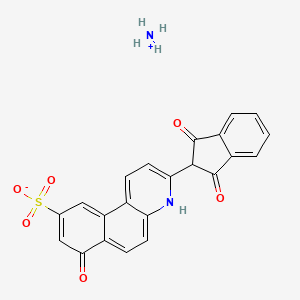 molecular formula C22H16N2O6S B12698282 Ammonium 3-(2,3-dihydro-1,3-dioxo-1H-inden-2-yl)-7-hydroxybenzo(f)quinoline-9-sulphonate CAS No. 83929-61-7
