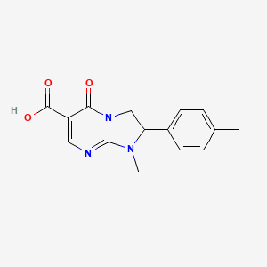 molecular formula C15H15N3O3 B12698321 Imidazo(1,2-a)pyrimidine-6-carboxylic acid, 1,2,3,5-tetrahydro-1-methyl-2-(4-methylphenyl)-5-oxo- CAS No. 141234-28-8