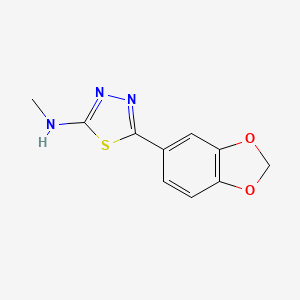 molecular formula C10H9N3O2S B12698334 1,3,4-Thiadiazol-2-amine, 5-(1,3-benzodioxol-5-yl)-N-methyl- CAS No. 83796-28-5