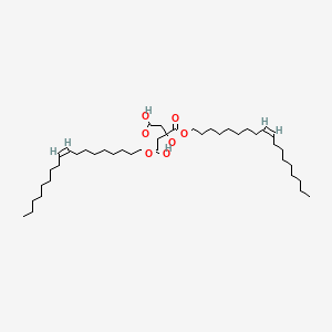 molecular formula C42H76O7 B12698359 (IZ,Z)-di-9-octadecenyl hydrogen 2-hydroxypropane-1,2,3-tricarboxylate CAS No. 83839-24-1
