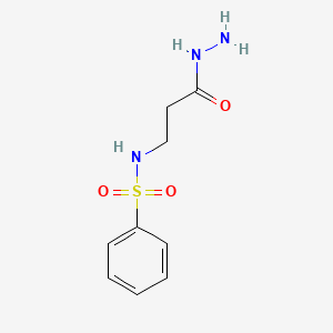 molecular formula C9H13N3O3S B12698362 N-Benzenesulfonyl-beta-alanine hydrazide CAS No. 38378-06-2