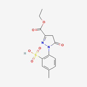 molecular formula C13H14N2O6S B12698372 3-Ethyl 4,5-dihydro-1-(4-methyl-2-sulphophenyl)-5-oxo-1H-pyrazole-3-carboxylate CAS No. 83929-42-4