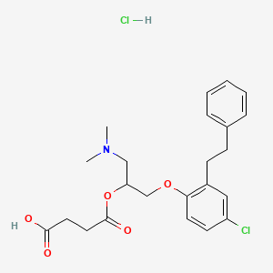 molecular formula C23H29Cl2NO5 B12698374 Butanedioic acid, mono(2-(4-chloro-2-(2-phenylethyl)phenoxy)-1-((dimethylamino)methyl)ethyl) ester, hydrochloride CAS No. 86819-23-0