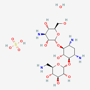 molecular formula C18H40N4O16S B12698377 Kanamycin sulfate hydrate CAS No. 5965-95-7