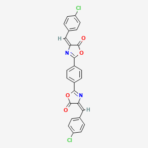 molecular formula C26H14Cl2N2O4 B12698395 2,2'-(1,4-Phenylene)bis(4-((4-chlorophenyl)methylene)oxazol-5(4H)-one) CAS No. 85391-56-6