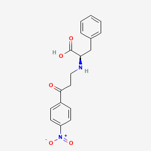 molecular formula C18H18N2O5 B12698402 D-Phenylalanine, N-(3-(4-nitrophenyl)-3-oxopropyl)- CAS No. 85975-29-7