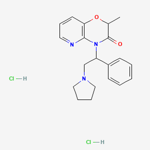 molecular formula C20H25Cl2N3O2 B12698405 2H-Pyrido(3,2-b)-1,4-oxazin-3(4H)-one, 2-methyl-4-(1-phenyl-2-(1-pyrrolidinyl)ethyl)-, dihydrochloride CAS No. 88809-67-0