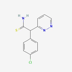 molecular formula C12H10ClN3S B12698423 alpha-(4-Chlorophenyl)-3-pyridazineethanethioamide CAS No. 81102-56-9