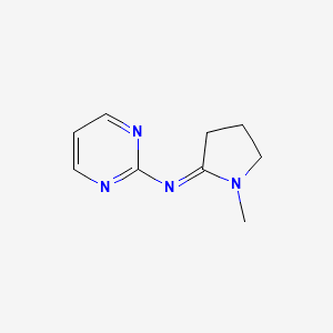molecular formula C9H12N4 B12698431 N-(1-Methyl-2-pyrrolidinylidene)-2-pyrimidinamine CAS No. 84858-98-0