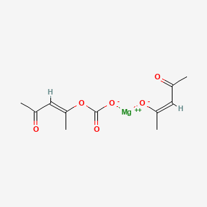 molecular formula C11H14MgO6 B12698440 (4-Hydroxypent-3-en-2-onato-O4)(1-methyl-3-oxobut-1-enyl hydrogen carbonato-O')magnesium CAS No. 97552-52-8