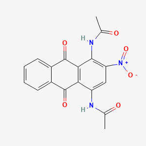 molecular formula C18H13N3O6 B12698453 N,N'-(9,10-Dihydro-2-nitro-9,10-dioxo-1,4-anthracenediyl)bisacetamide CAS No. 93858-05-0