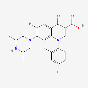 molecular formula C23H23F2N3O3 B12698489 3-Quinolinecarboxylic acid, 7-(3,5-dimethyl-1-piperazinyl)-6-fluoro-1-(4-fluoro-2-methylphenyl)-1,4-dihydro-4-oxo- CAS No. 164662-49-1