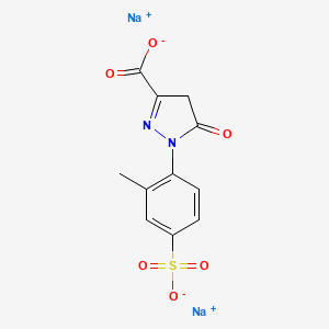 molecular formula C11H8N2Na2O6S B12698496 4,5-Dihydro-1-(2-methyl-4-sulphophenyl)-5-oxo-1H-pyrazole-3-carboxylic acid, sodium salt CAS No. 83949-48-8