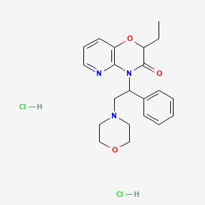 molecular formula C21H27Cl2N3O3 B12698527 2H-Pyrido(3,2-b)-1,4-oxazin-3(4H)-one, 2-ethyl-4-(2-(4-morpholinyl)-1-phenylethyl)-, dihydrochloride CAS No. 88809-73-8
