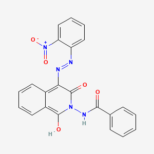 molecular formula C22H15N5O5 B12698551 N-(3-Hydroxy-4-((2-nitrophenyl)azo)-1-oxo-2(1H)-isoquinolyl)benzamide CAS No. 85968-49-6