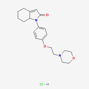 molecular formula C20H27ClN2O3 B12698565 1,4,5,6,7,7A-hexahydro-1-[4-[2-morpholinoethoxy]phenyl]-2H-indol-2-one monohydrochloride CAS No. 59377-75-2