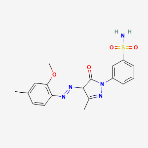 molecular formula C18H19N5O4S B12698582 3-(4,5-Dihydro-4-((2-methoxy-p-tolyl)azo)-3-methyl-5-oxo-1H-pyrazol-1-yl)benzenesulphonamide CAS No. 94108-81-3