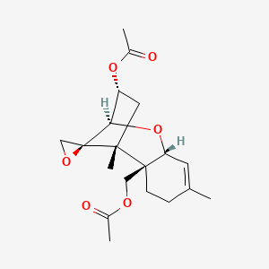 molecular formula C19H26O6 B12698583 Trichothec-9-ene-3,15-diol, 12,13-epoxy-, 15-acetate, (3alpha)- CAS No. 38818-51-8