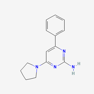 molecular formula C14H16N4 B1269859 4-Phenyl-6-pyrrolidin-1-ylpyrimidin-2-amine CAS No. 424810-78-6