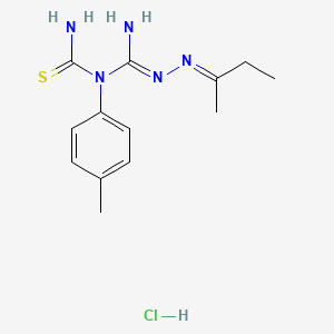 molecular formula C13H20ClN5S B12698604 Hydrazinecarboximidamide, N-(aminothioxomethyl)-N-(4-methylphenyl)-2-(1-methylpropylidene)-, monohydrochloride CAS No. 126281-57-0