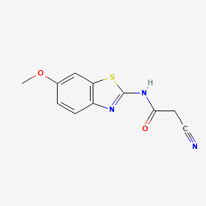 molecular formula C11H9N3O2S B12698619 Acetamide, 2-cyano-N-(6-methoxy-2-benzothiazolyl)- CAS No. 160893-85-6