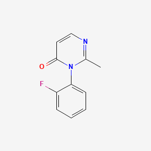molecular formula C11H9FN2O B12698652 4(3H)-Pyrimidinone, 3-(2-fluorophenyl)-2-methyl- CAS No. 87356-51-2