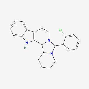 molecular formula C23H24ClN3 B12698668 9-(2-chlorophenyl)-8,10,20-triazapentacyclo[11.7.0.02,10.03,8.014,19]icosa-1(13),14,16,18-tetraene CAS No. 119484-74-1
