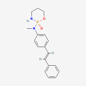 molecular formula C18H21N2O2P B12698669 N-Methyl-N-(2-oxido-1,3,2-oxazaphosphinan-2-yl)-N-(4-(2-phenylvinyl)phenyl)amine CAS No. 470-13-3