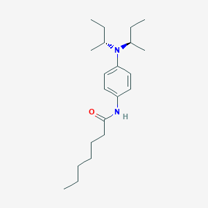 molecular formula C21H36N2O B12698689 Heptanamide, N-(4-(bis(1-methylpropyl)amino)phenyl)- CAS No. 72453-56-6