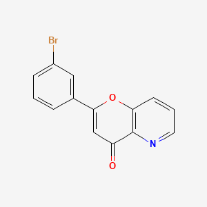 molecular formula C14H8BrNO2 B12698723 4H-Pyrano(3,2-b)pyridin-4-one, 2-(3-bromophenyl)- CAS No. 148190-17-4