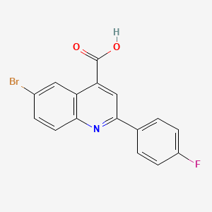 molecular formula C16H9BrFNO2 B1269875 6-Bromo-2-(4-fluorophenyl)quinoline-4-carboxylic acid CAS No. 391-23-1