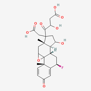 molecular formula C25H29FO9 B12698761 9beta,11beta-Epoxy-6beta-fluoro-17,21-dihydroxypregna-1,4-diene-3,20-dione 17,21-di(acetate) CAS No. 60864-45-1