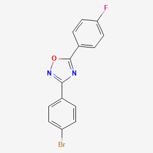 molecular formula C14H8BrFN2O B1269877 3-(4-Bromophenyl)-5-(4-fluorophenyl)-1,2,4-oxadiazole CAS No. 694521-68-1