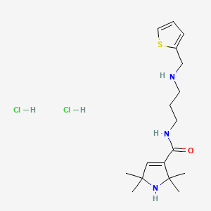 molecular formula C17H29Cl2N3OS B12698770 1H-Pyrrole-3-carboxamide, 2,5-dihydro-2,2,5,5-tetramethyl-N-(3-((2-thienylmethyl)amino)propyl)-, dihydrochloride CAS No. 93798-88-0